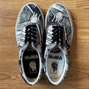 Vans MoMA Black and White The Scream Sneakers